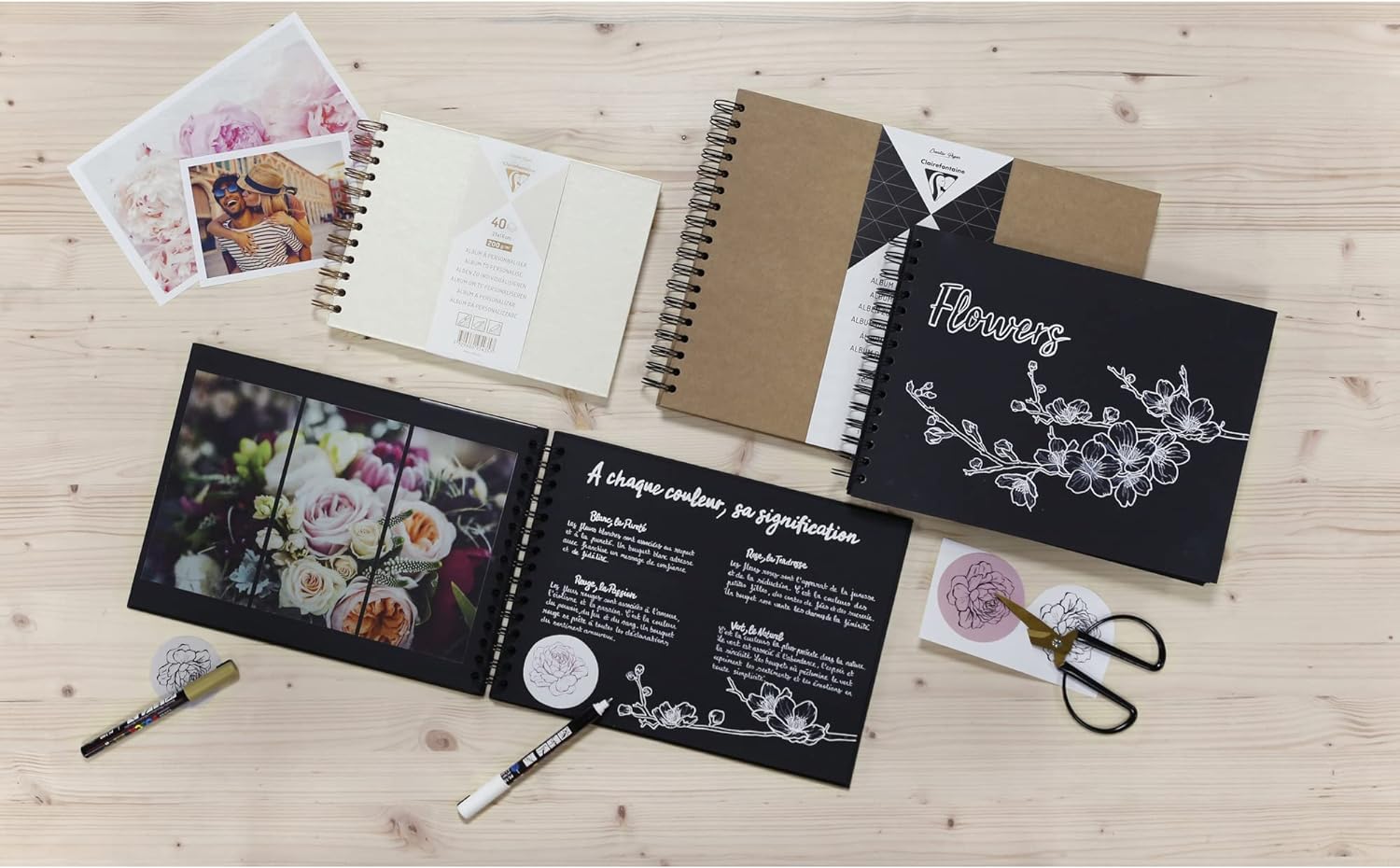 CLAIREFONTAINE Hardcover Album 185g 27x20cm Black