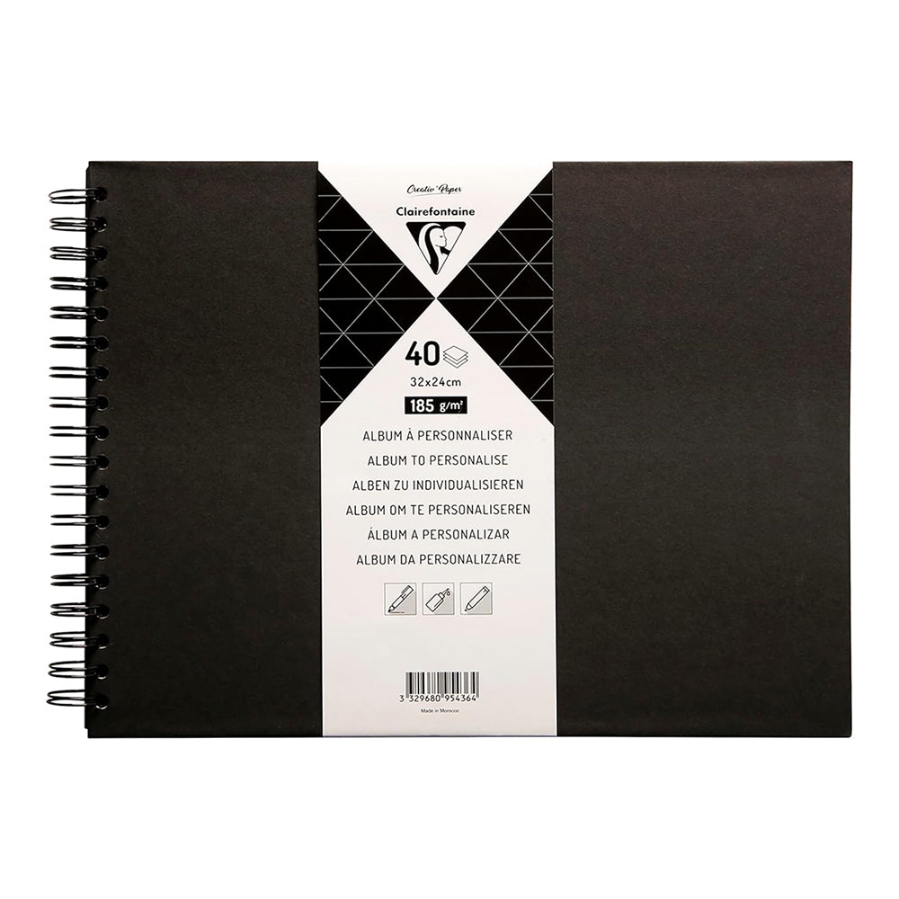 CLAIREFONTAINE Hardcover Album 185g 32x24cm Black