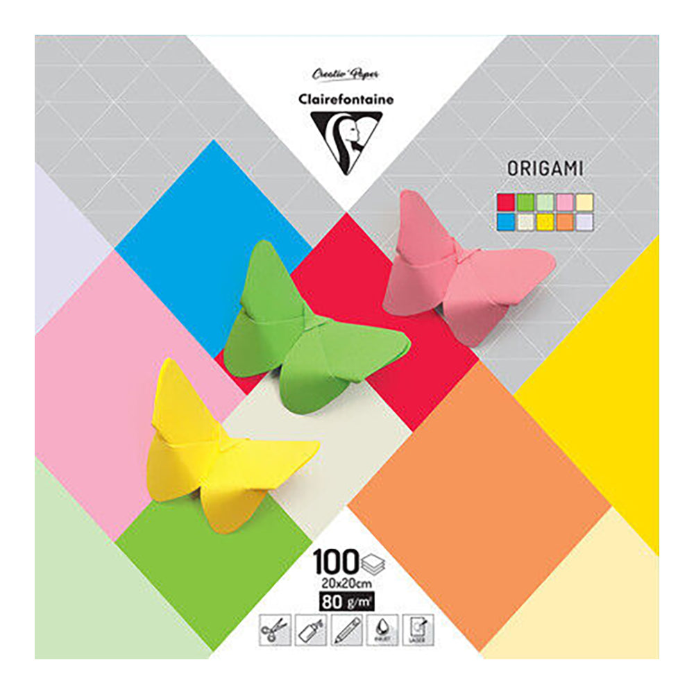 CLAIREFONTAINE Origami Paper 80g 20x20cm Mixed Assortment