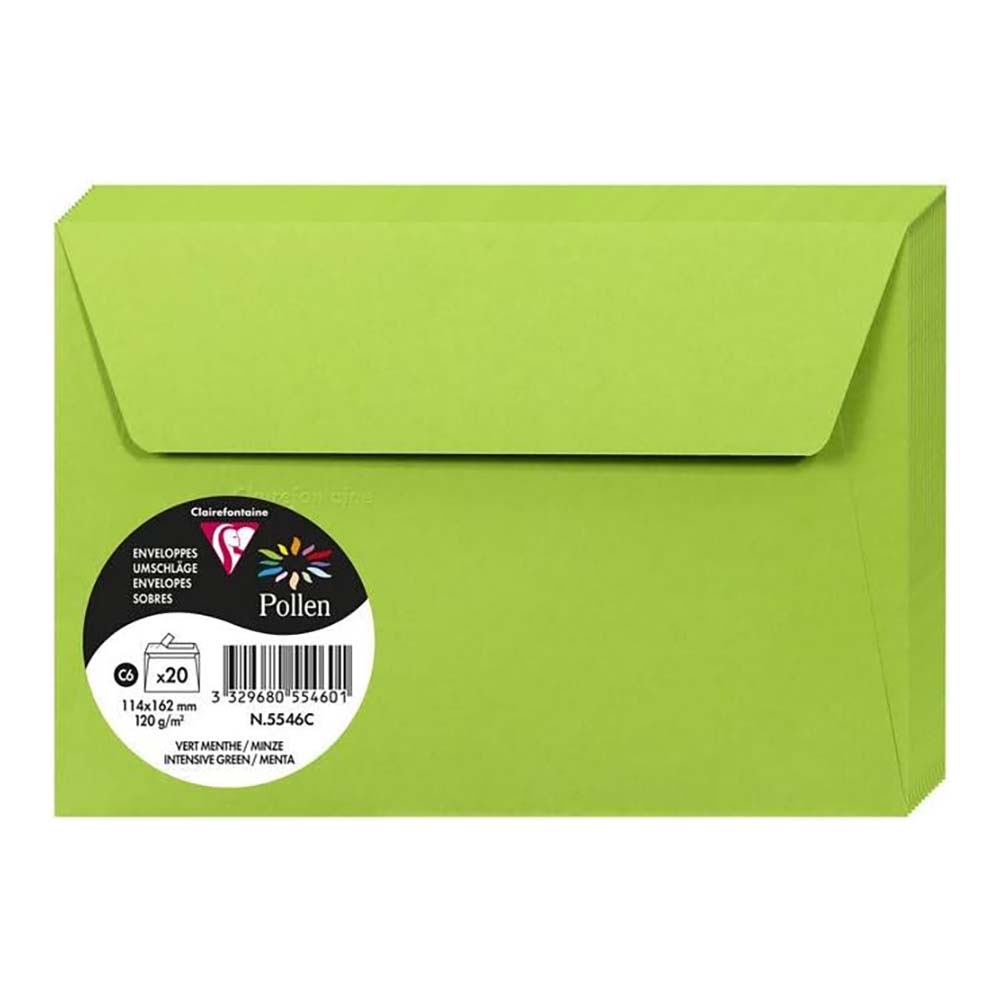 POLLEN Envelopes 120g 114x162mm Intensive Green 20s