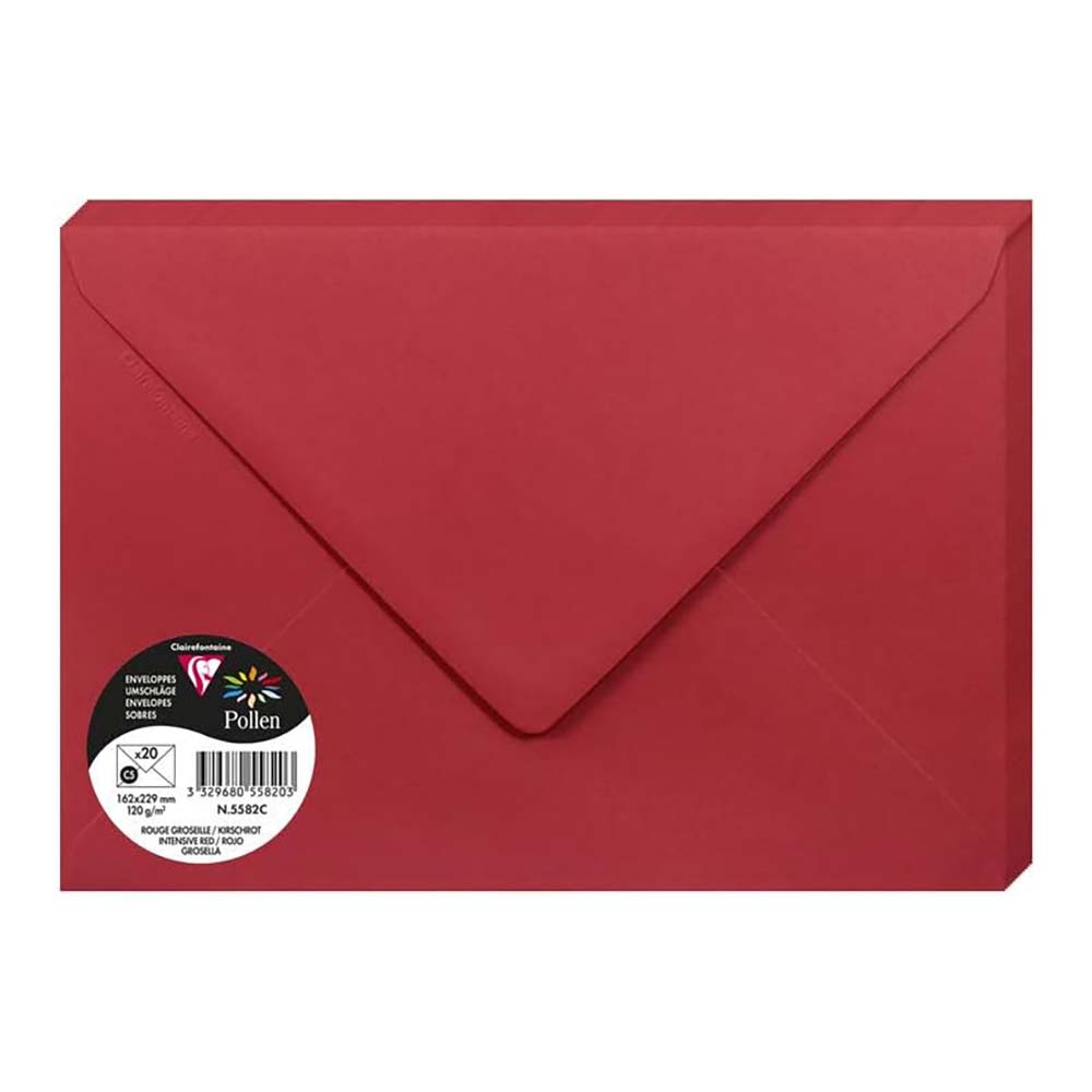 POLLEN Envelopes 120g 162x229mm Intensive Red 20s