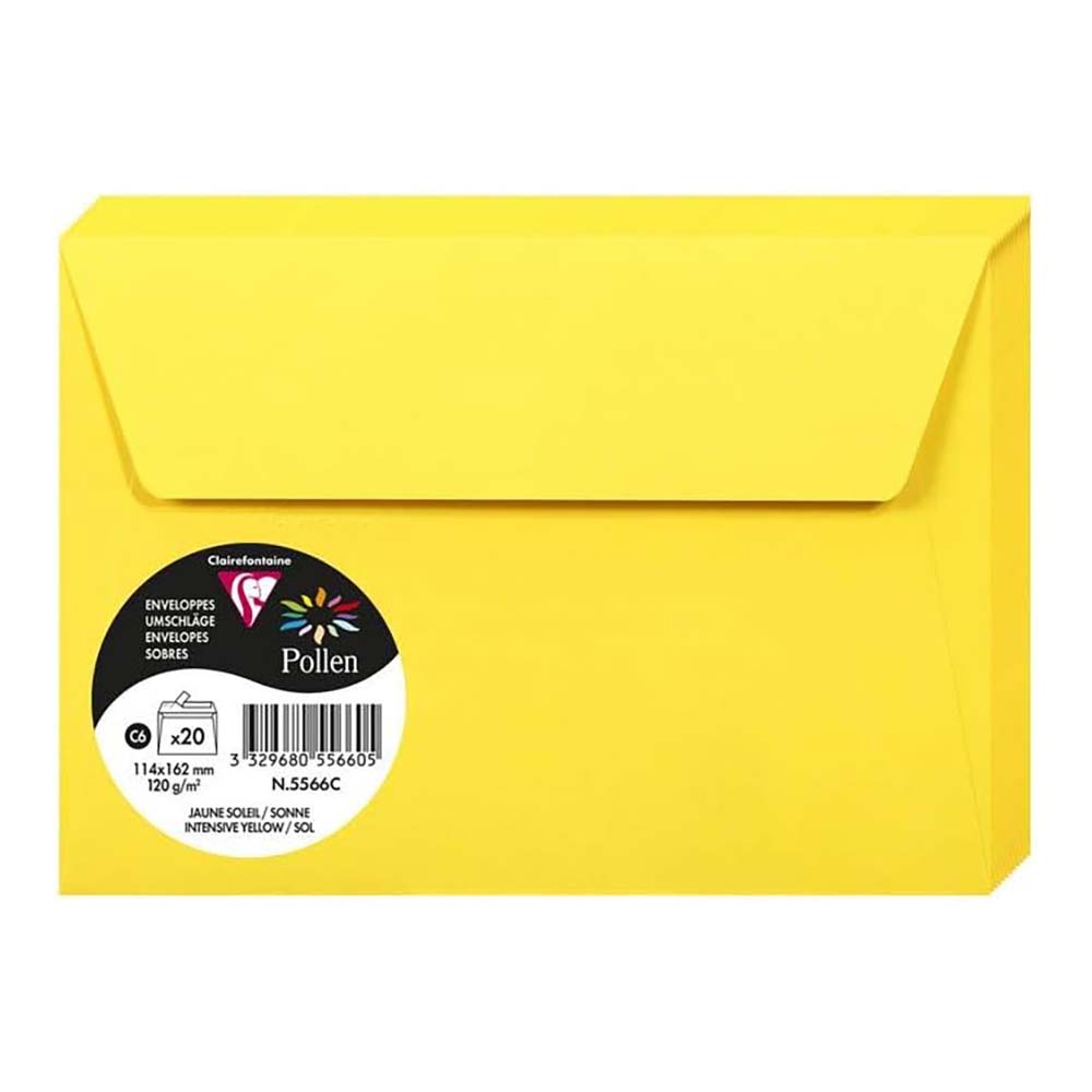 POLLEN Envelopes 120g 114x162mm Intensive Yellow 20s