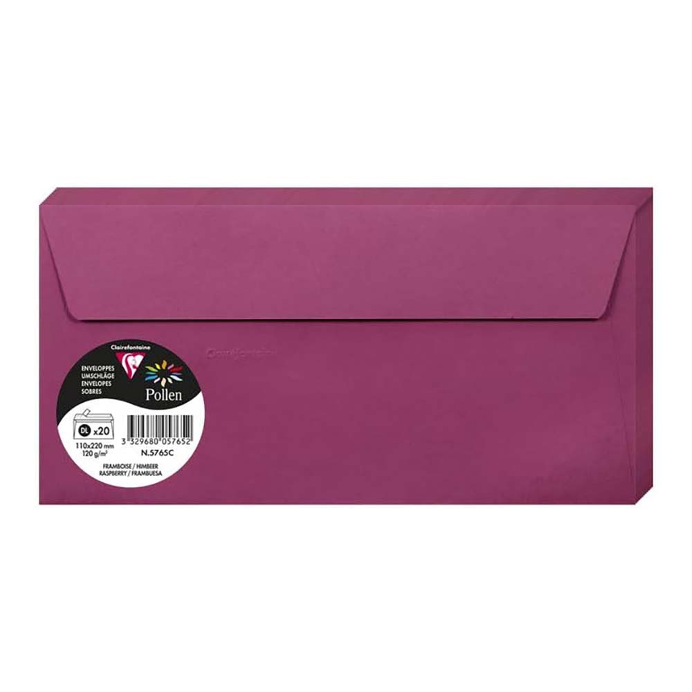 POLLEN Envelopes 120g 110x220mm Raspberry