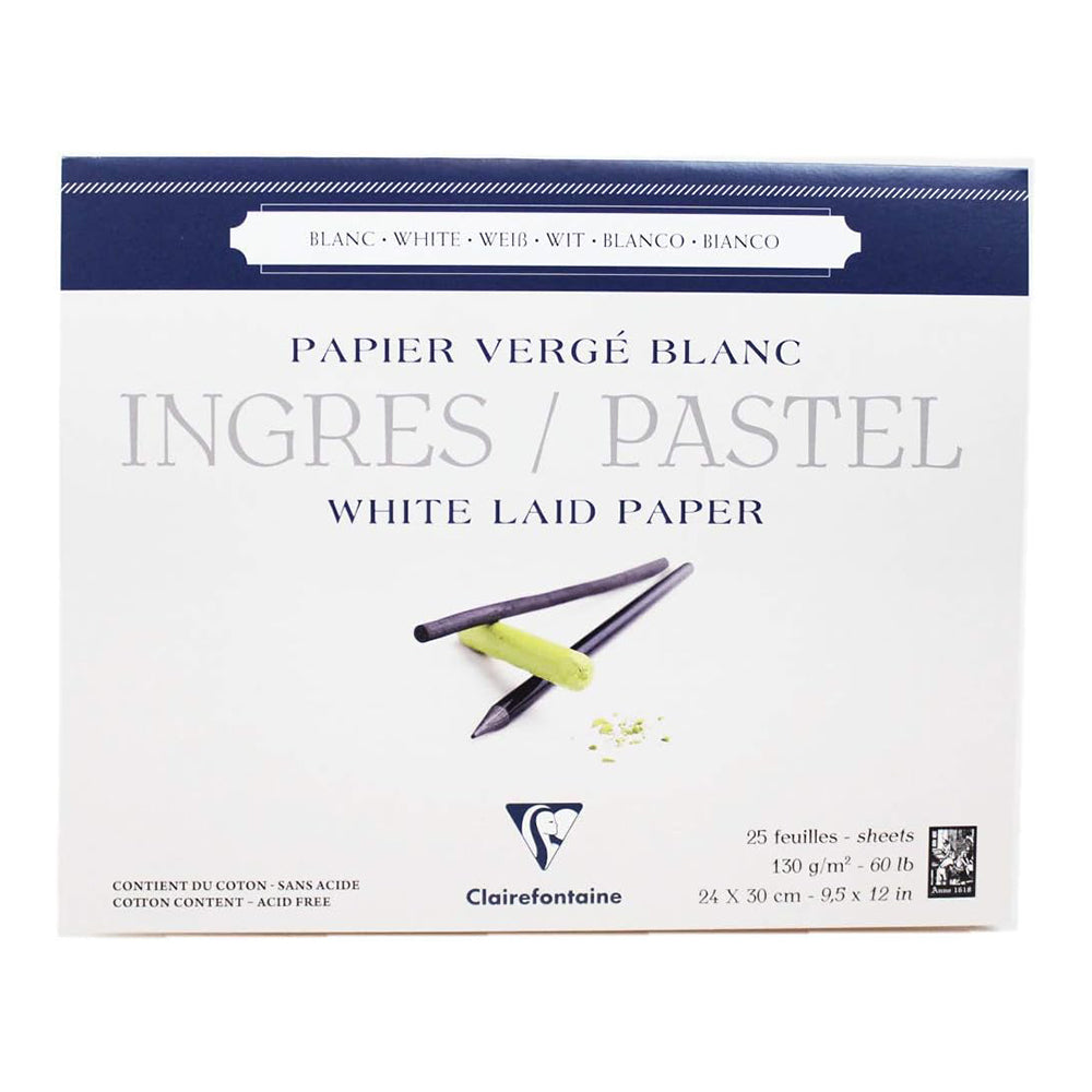 CLAIREFONTAINE Ingres Pastel Pad 24x30cm 130g White