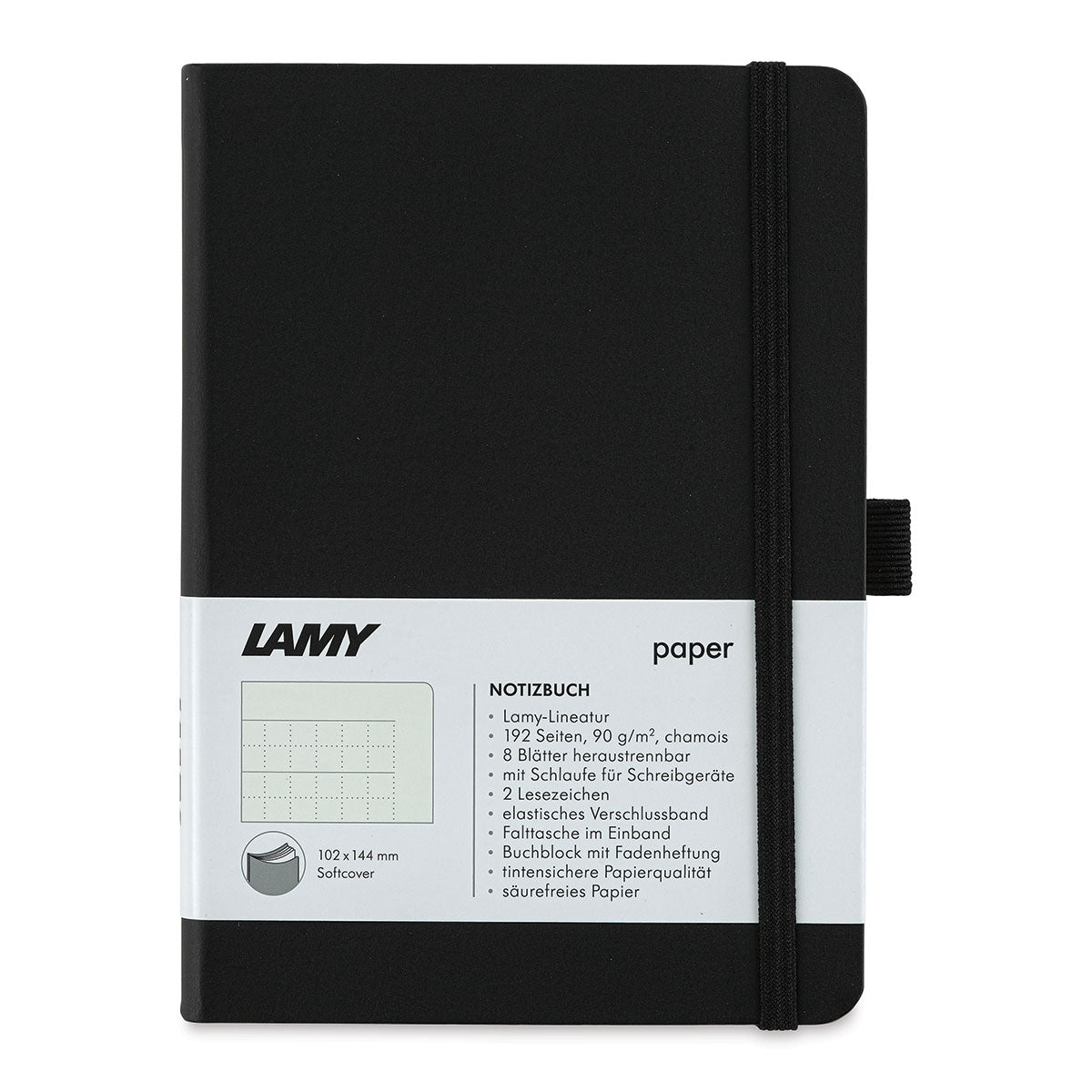 LAMY paper B4 Softcover Notebook A6 Grid Ruled Black
