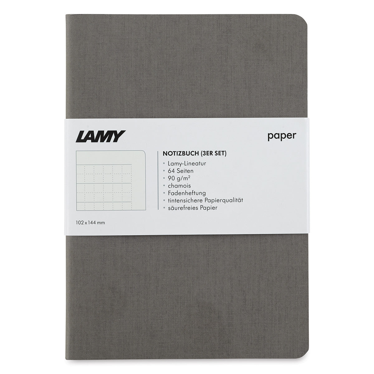 LAMY paper B6 Softcover Booklet A6 Grid Ruled Chamois Set of 3 VT4034283