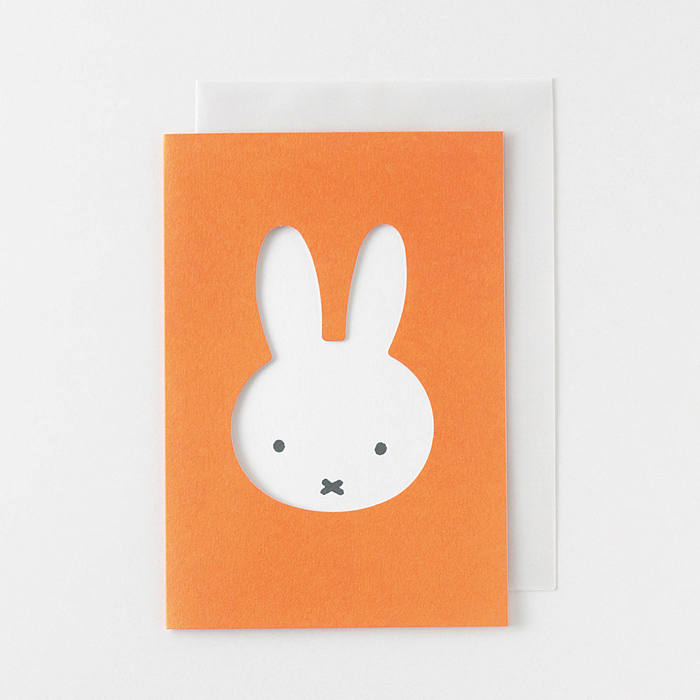 MIFFY x greenflash Greeting Card 9x6.5cm Face Orange