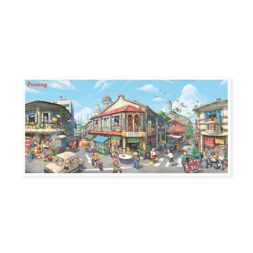 LOKAMADE Malaysia Panorama Postcard MPA08: Road Trip To Penang