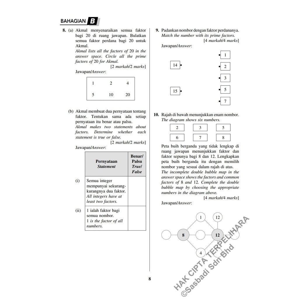 Gerak Gempur UASA KSSM (2023) Matematik Tingkatan 1
