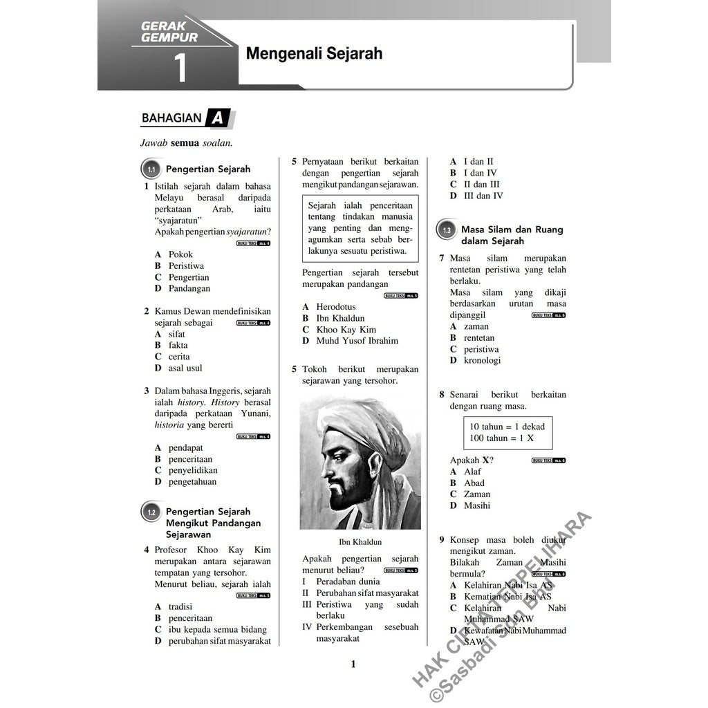 Gerak Gempur UASA KSSM (2023) Sejarah Tingkatan 1