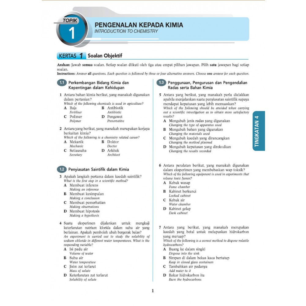 Koleksi Soalan SPM Kimia (Bilingual)