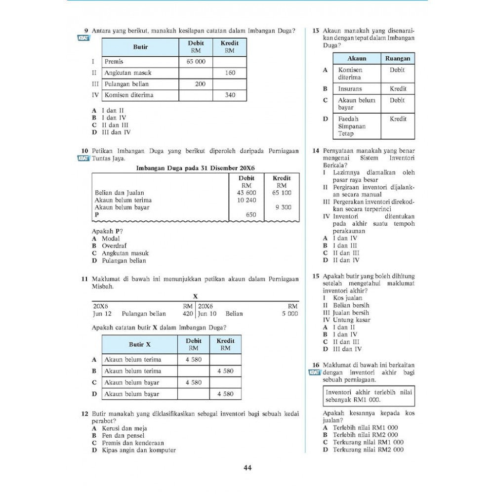 Koleksi Soalan SPM Prinsip Perakaunan