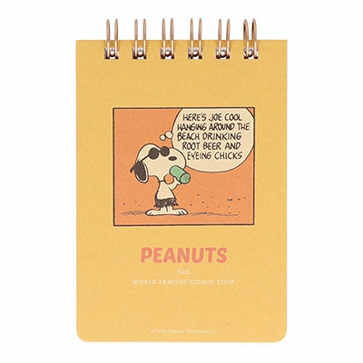 SUN-STAR Ring Memo Pad MP 284 A7 Peanuts Comical Scene Yellow