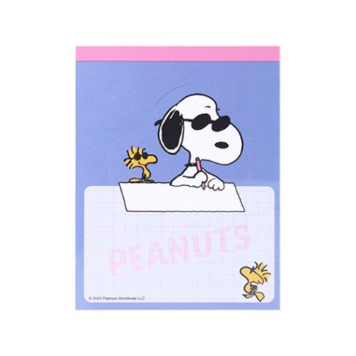 SUN-STAR Memo Pad Stand Type MP 284 Peanuts Comical Scene Violet