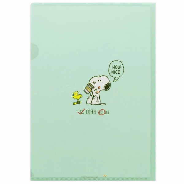 SUN-STAR Clear File FL 213 A4 Peanuts Snoopy Snack Time Soda