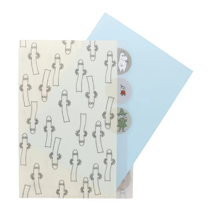 SUN-STAR Clear File FL 213 A4 5-Pockets Moomin White