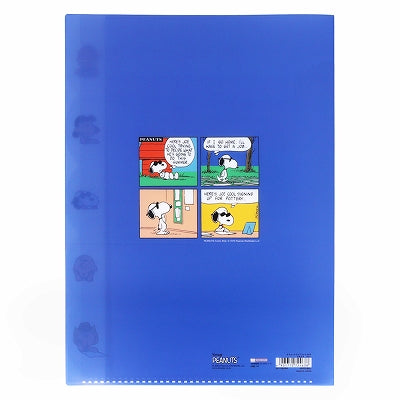 SUN-STAR Clear File FL 210 A4 5-Pockets Peanuts Comical Scene Blue