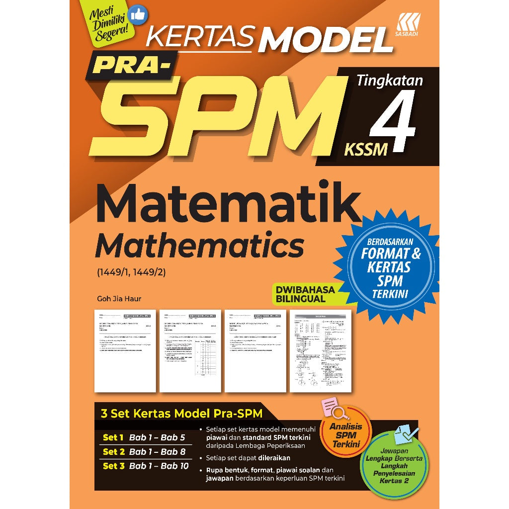 Kertas Model PRA-SPM Matematik (Bilingual) Tingkatan 4 (Edisi 2023)