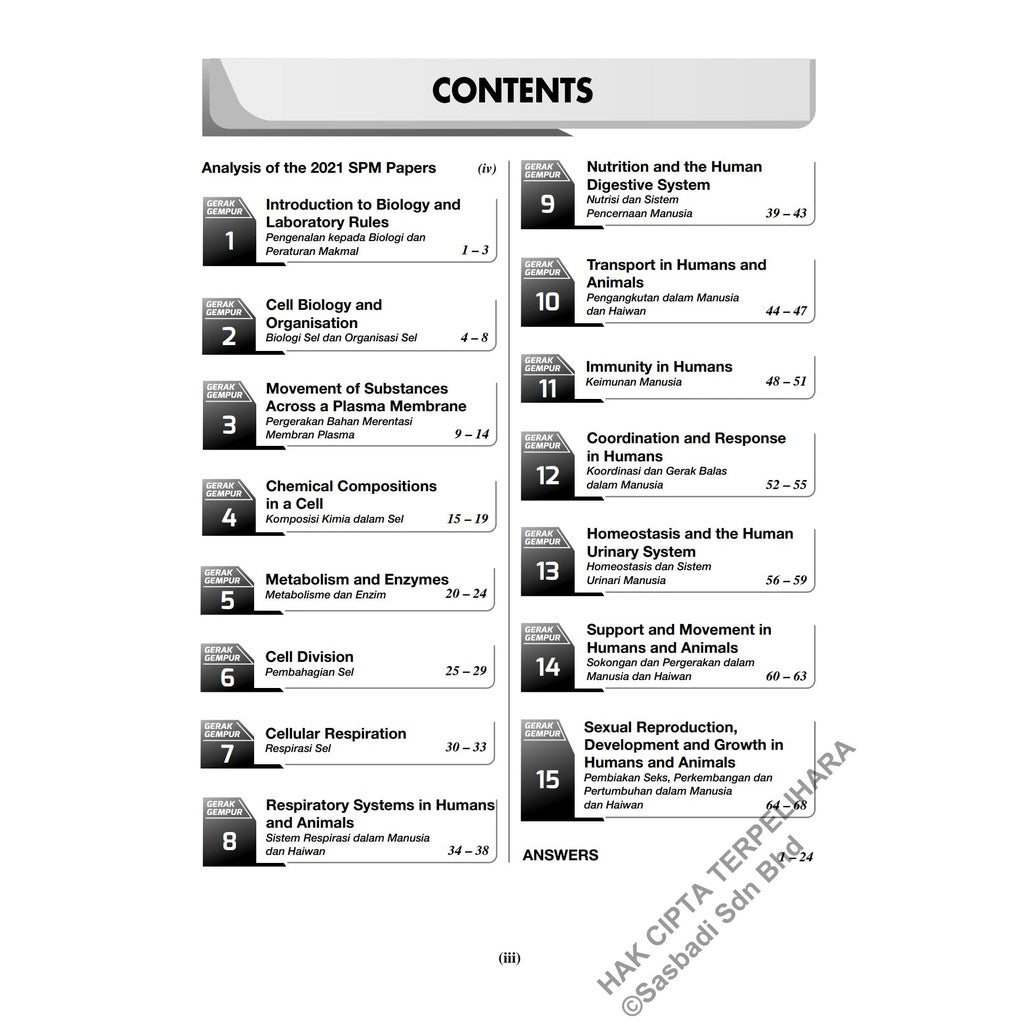 Gerak Gempur SPM Biologi (Bilingual) Tingkatan 4