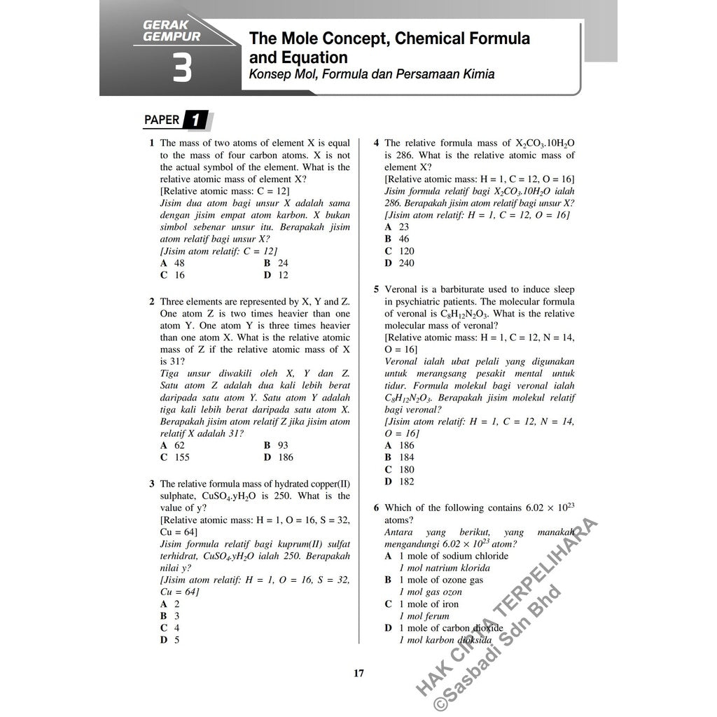 Gerak Gempur SPM Kimia (Bilingual) Tingkatan 4