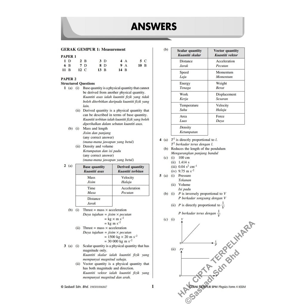Gerak Gempur SPM Fizik (Bilingual) Tingkatan 4