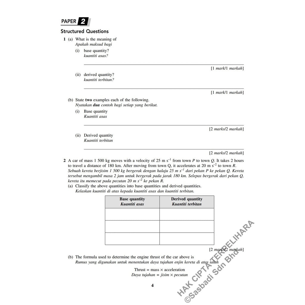 Gerak Gempur SPM Fizik (Bilingual) Tingkatan 4