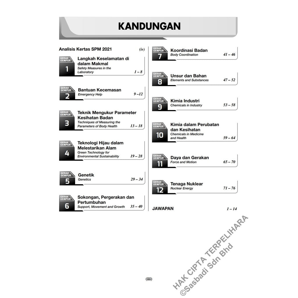 Gerak Gempur SPM Sains (Bilingual) Tingkatan 4