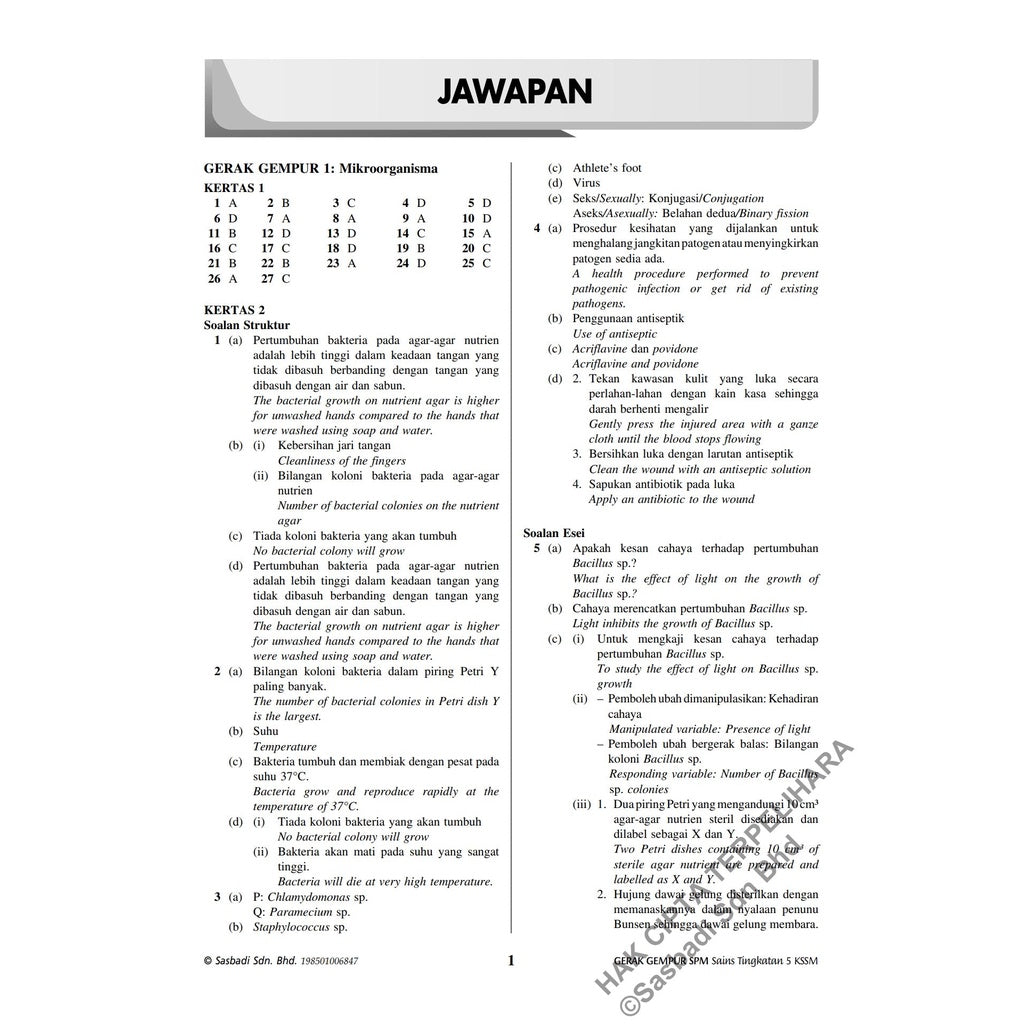 Gerak Gempur SPM Sains (Bilingual) Tingkatan 4