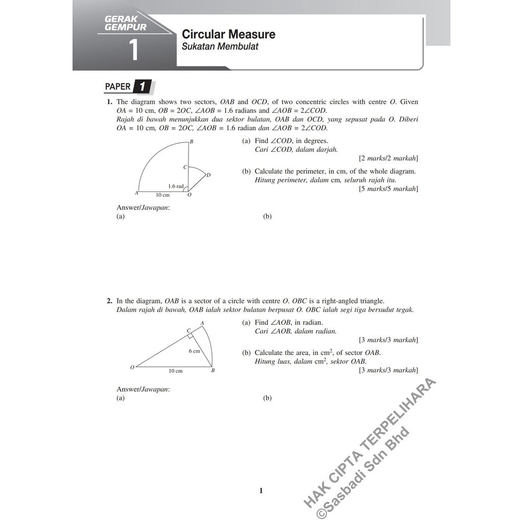 Gerak Gempur SPM Matematik Tambahan (Bilingual) Tingkatan 5