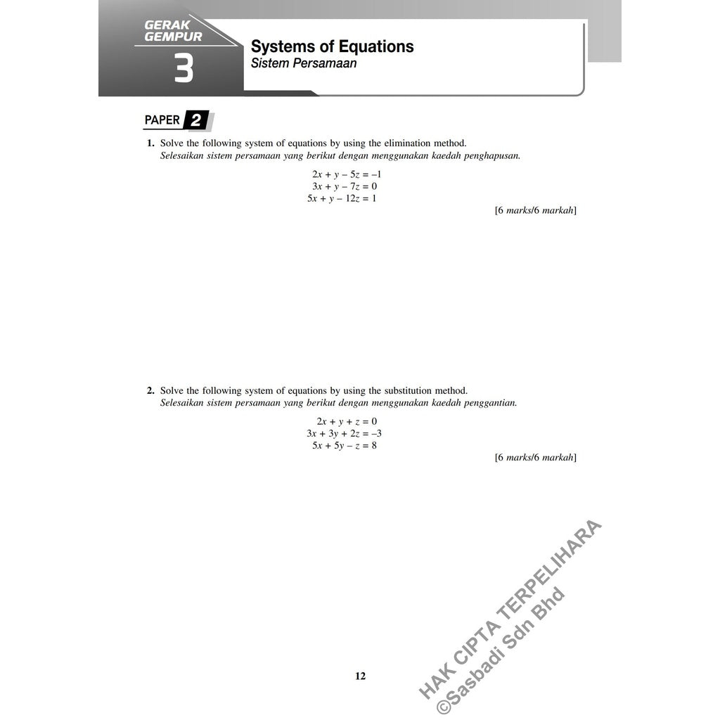 Gerak Gempur SPM Matematik Tambahan (Bilingual) Tingkatan 4