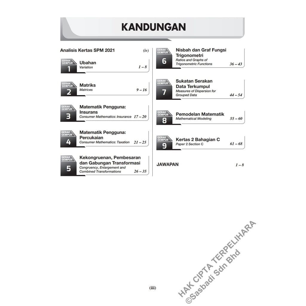 Gerak Gempur SPM Matematik (Bilingual) Tingkatan 5