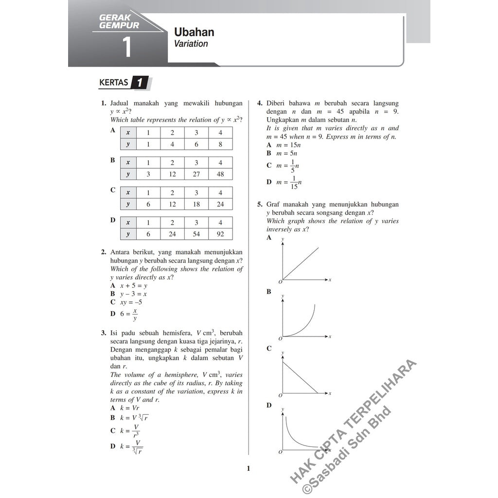 Gerak Gempur SPM Matematik (Bilingual) Tingkatan 5