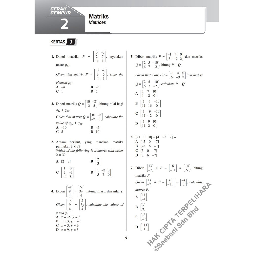 Gerak Gempur SPM Matematik (Bilingual) Tingkatan 5