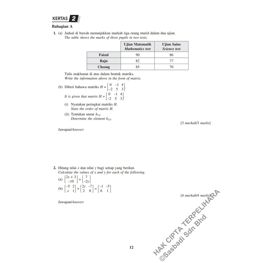 Gerak Gempur SPM Matematik (Bilingual) Tingkatan 5