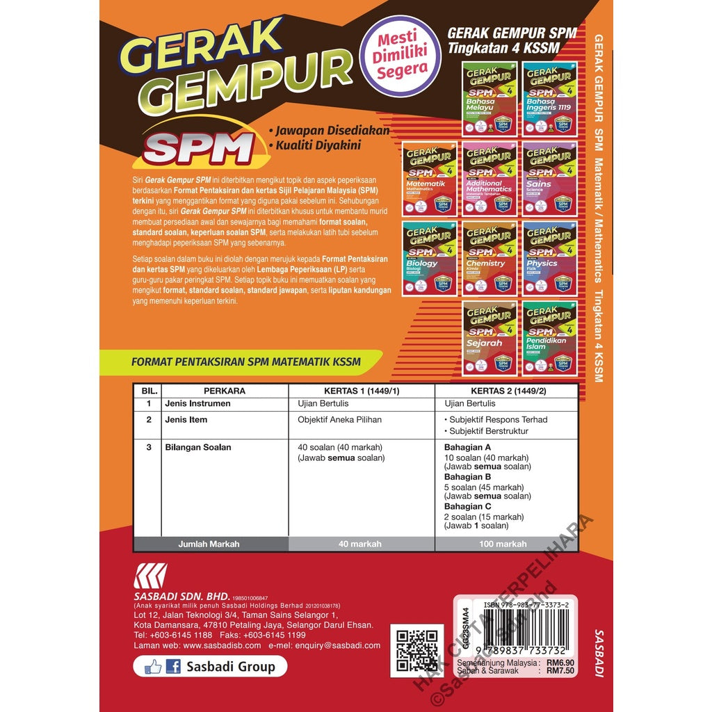 Gerak Gempur SPM Matematik (Bilingual) Tingkatan 4