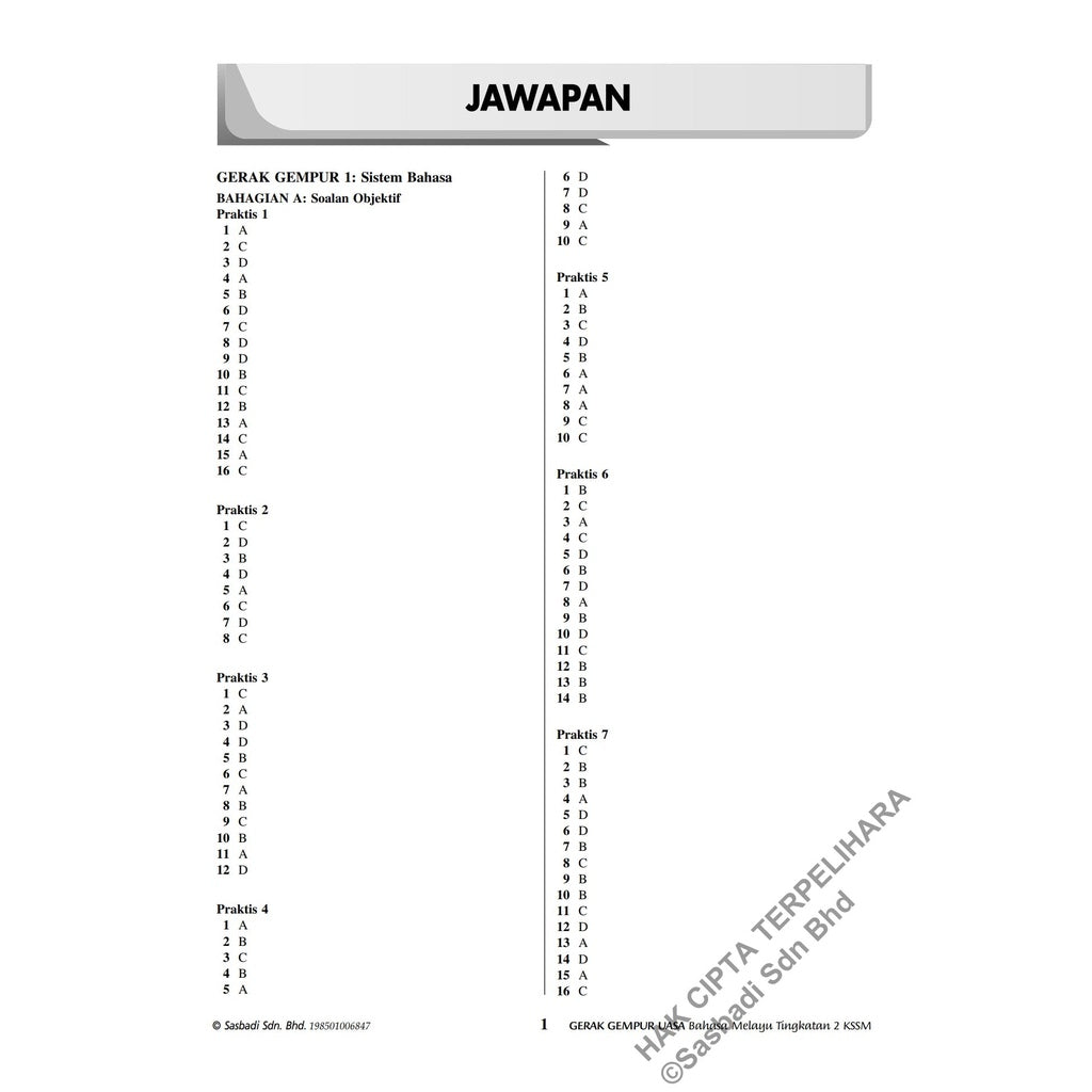 Gerak Gempur UASA KSSM Bahasa Melayu Tingkatan 2