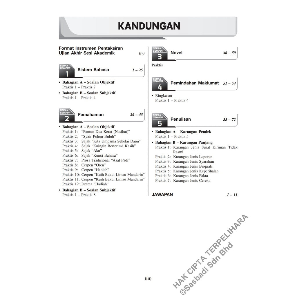 Gerak Gempur UASA KSSM Bahasa Melayu Tingkatan 1