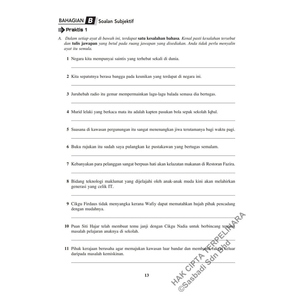 Gerak Gempur UASA KSSM Bahasa Melayu Tingkatan 1