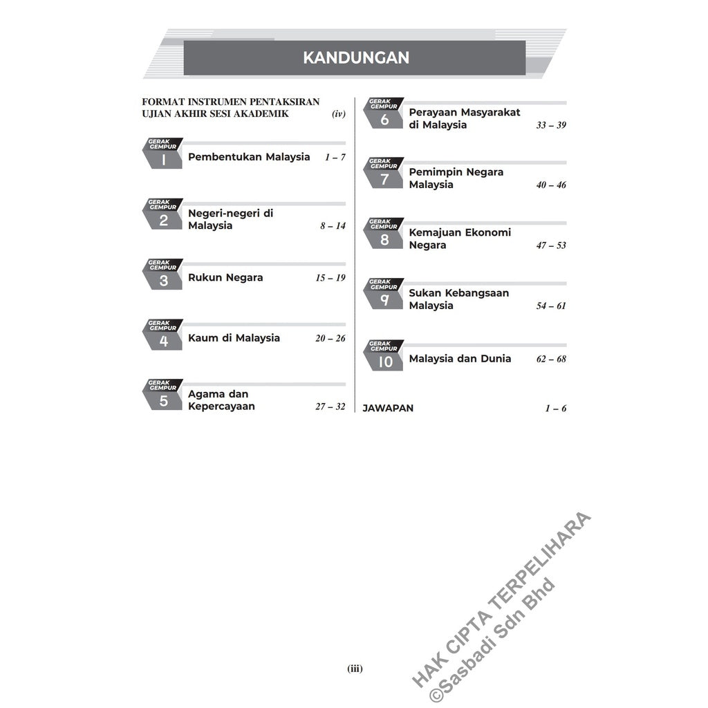 Gerak Gempur UASA KSSR Sejarah Tahun 6