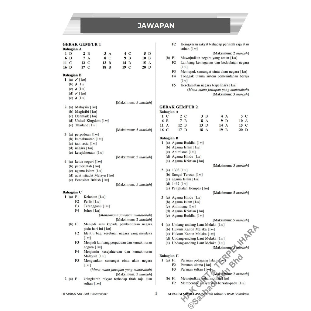 Gerak Gempur UASA KSSR Sejarah Tahun 5