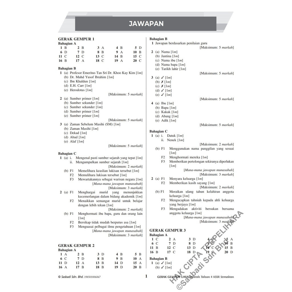 Gerak Gempur UASA KSSR Sejarah Tahun 4