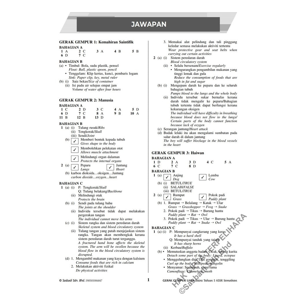 Gerak Gempur UASA KSSR Sains Tahun 5