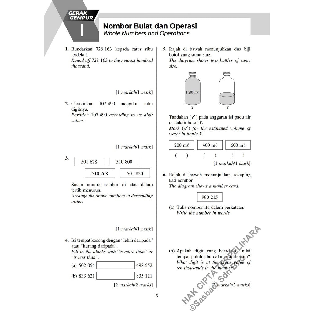 Gerak Gempur UASA KSSR Matematik Tahun 5