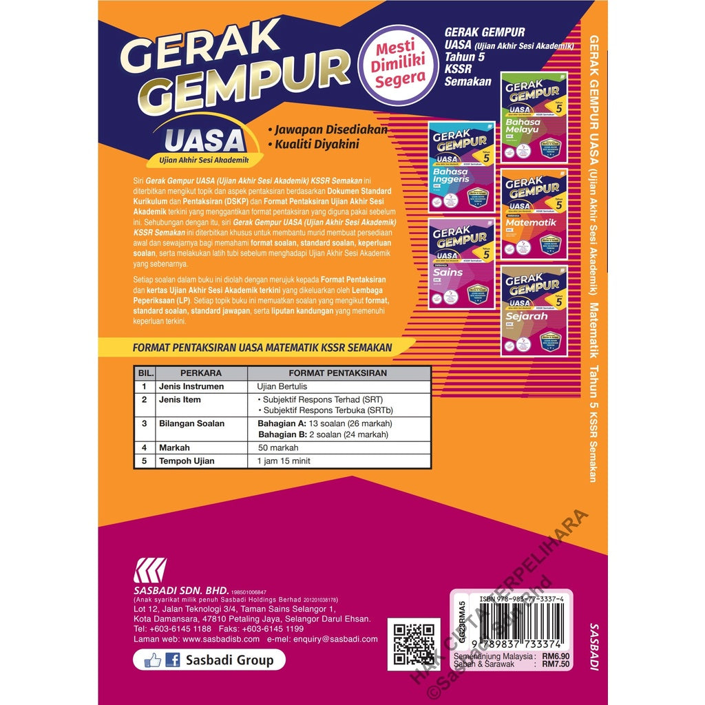 Gerak Gempur UASA KSSR Matematik Tahun 5