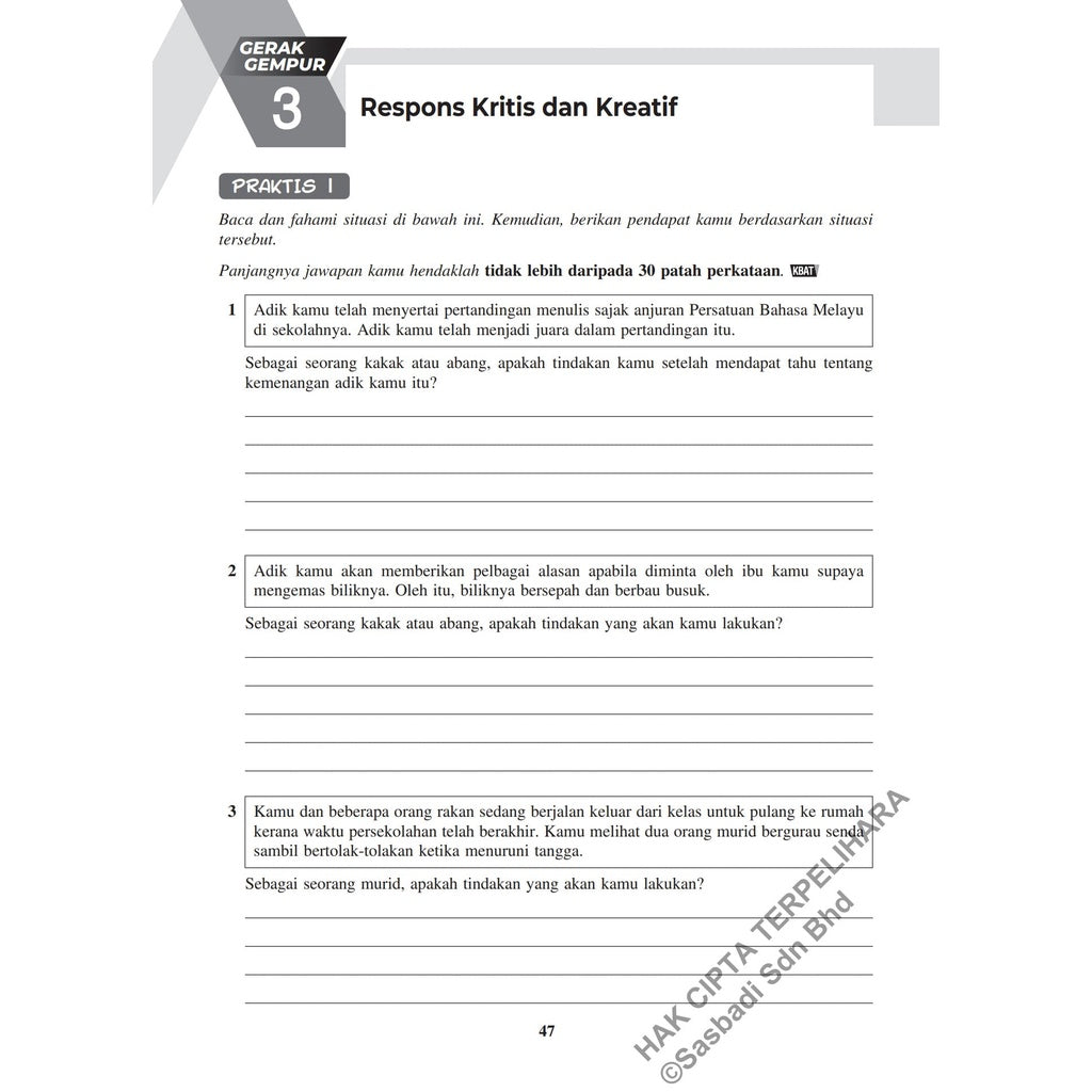 Gerak Gempur UASA KSSR Bahasa Melayu Tahun 6