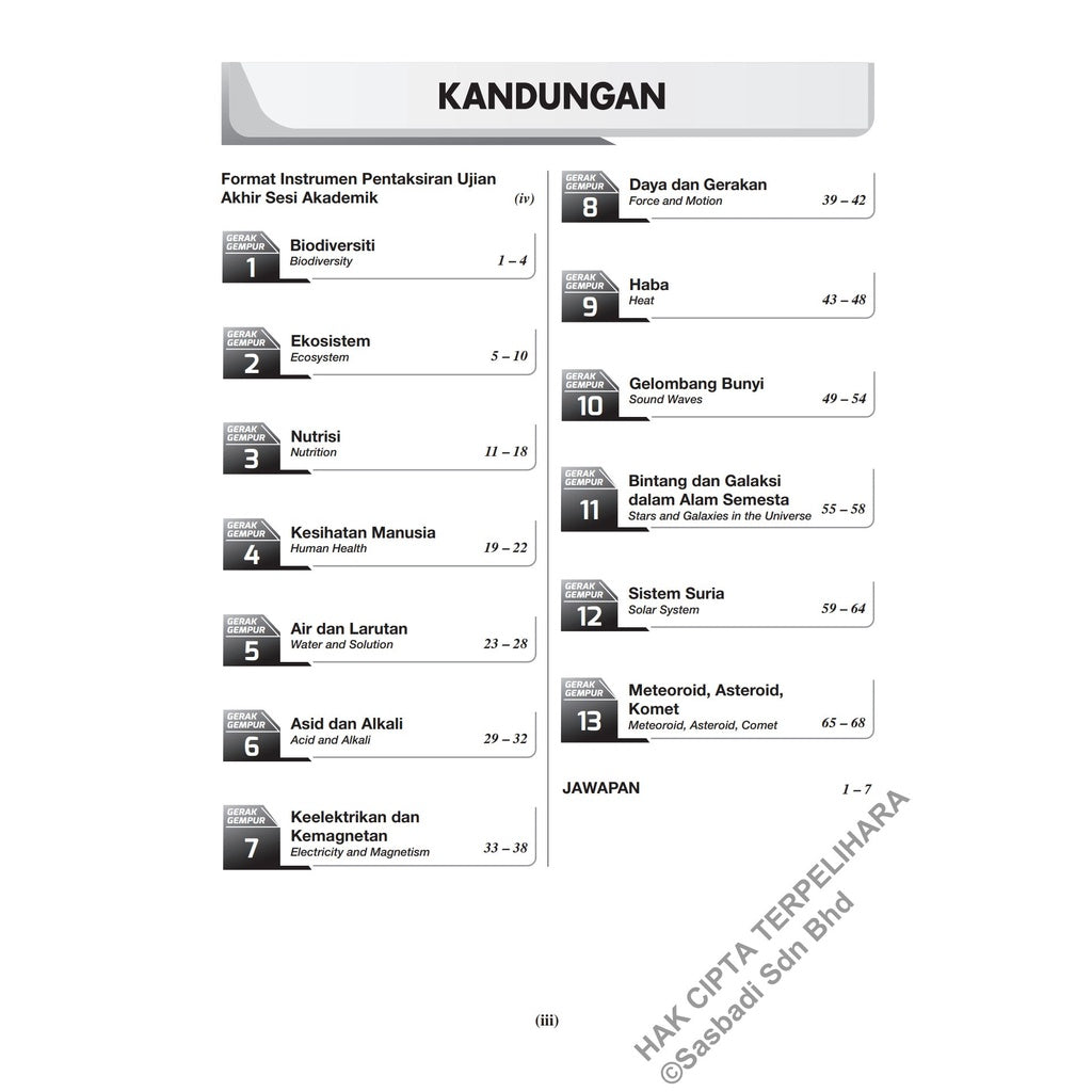 Gerak Gempur UASA KSSM Sains (Bilingual) Tingkatan 2