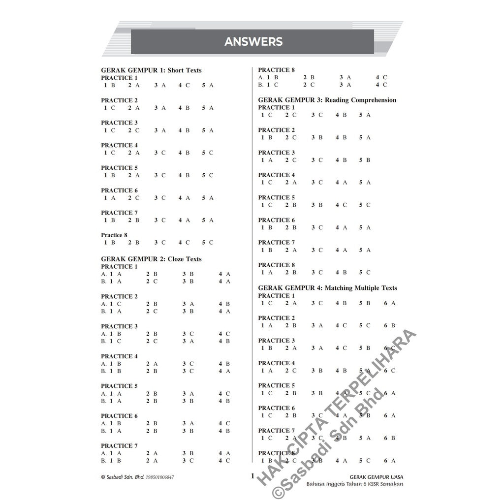 Gerak Gempur UASA KSSR English Year 6