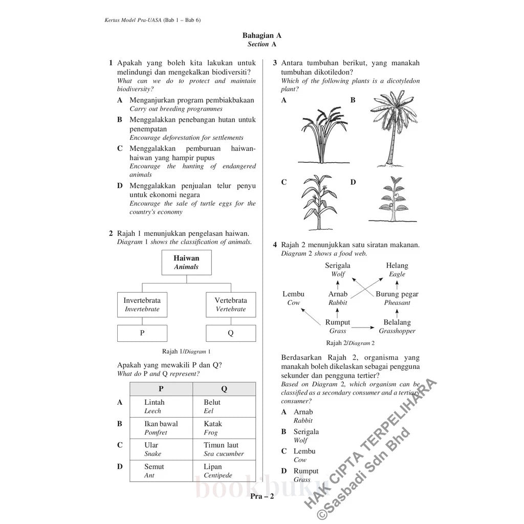 Kertas Model UASA KSSM Sains (Bilingual) Tingkatan 2 (Edisi Semakan)