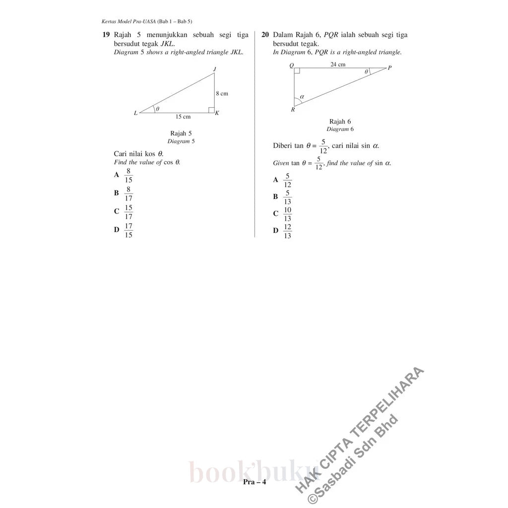 Kertas Model UASA KSSM Matematik (Bilingual) (Edisi Semakan)