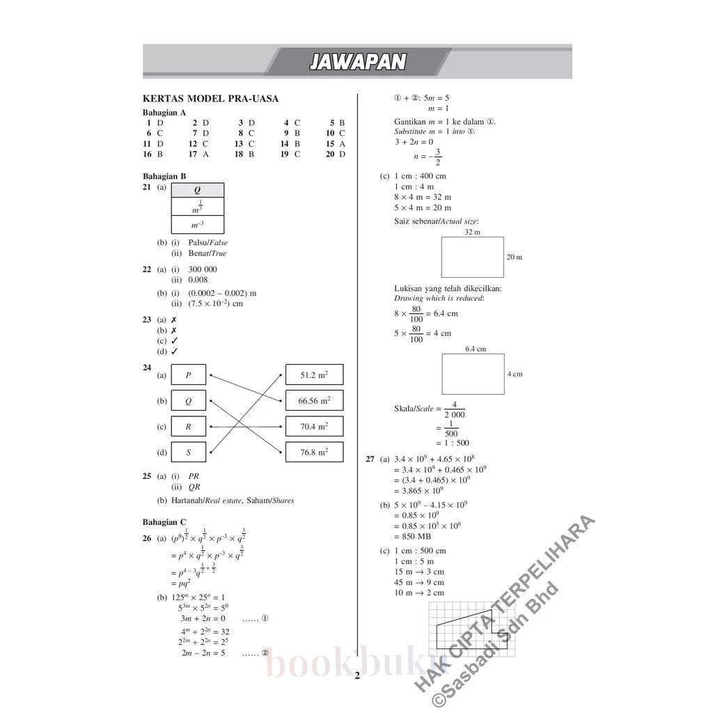 Kertas Model UASA KSSM Matematik (Bilingual) (Edisi Semakan)